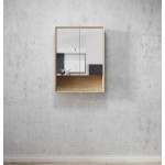 Byron Natural Oak Shaving Cabinet With Undershelf 600